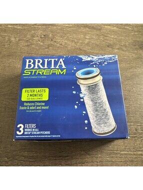 Brita Stream Replacement Water Filters 3-Pack Pitcher Filters 40 Gallon NEW